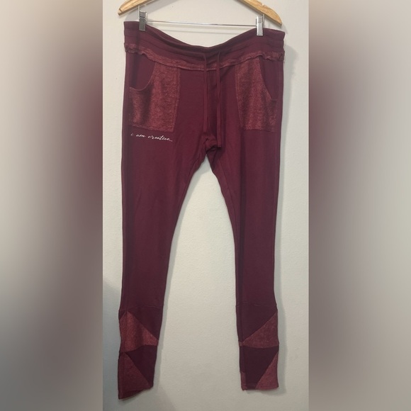 Yoga pants with pockets / maroon / size XL New With Tags - Picture 7 of 10